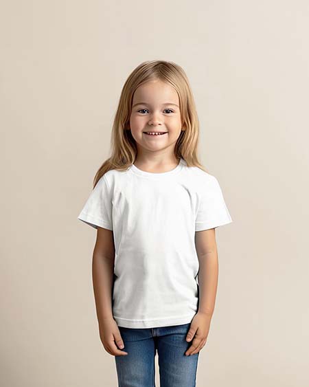 Camiseta con cuello redondo para niños