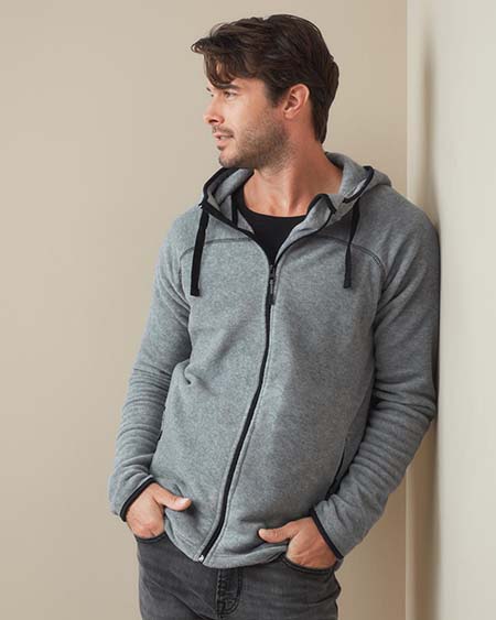 Chaqueta fleece con capucha para hombres